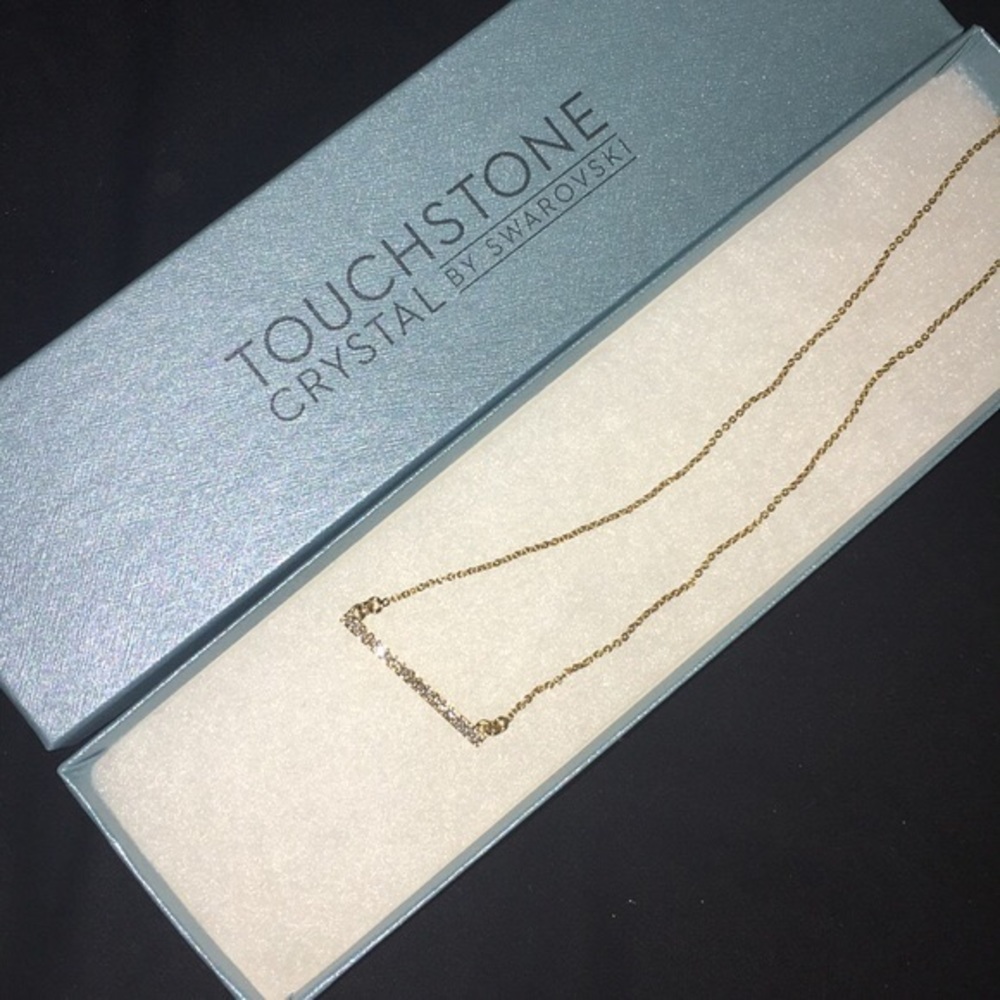 Swarovski Touchstone Gold Pavé Bar Necklace